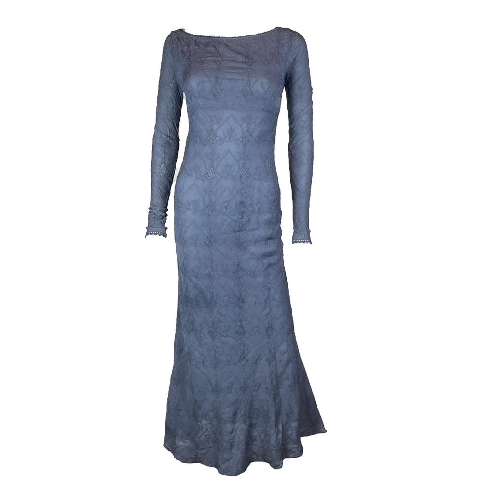 90s Jemima Khan Embroidered Silk Gown